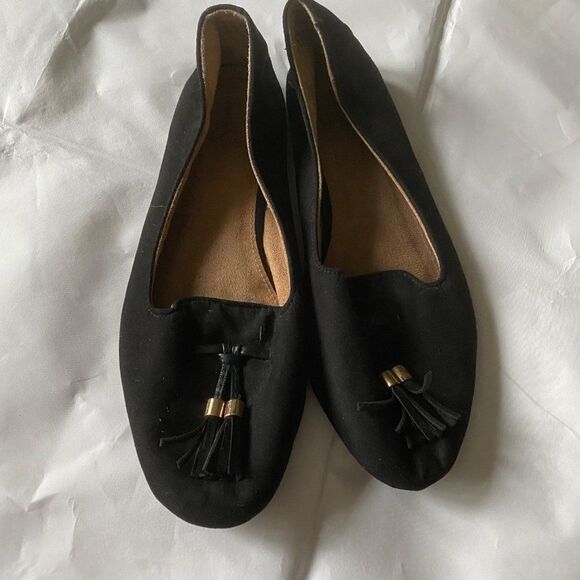 Basic Edition black with tassels ballerina flats - Picture 1 of 10
